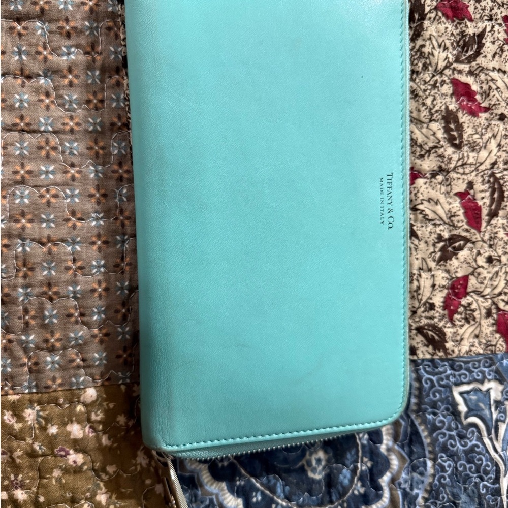 Tiffany & Co. Aqua Leather Clutch Preloved